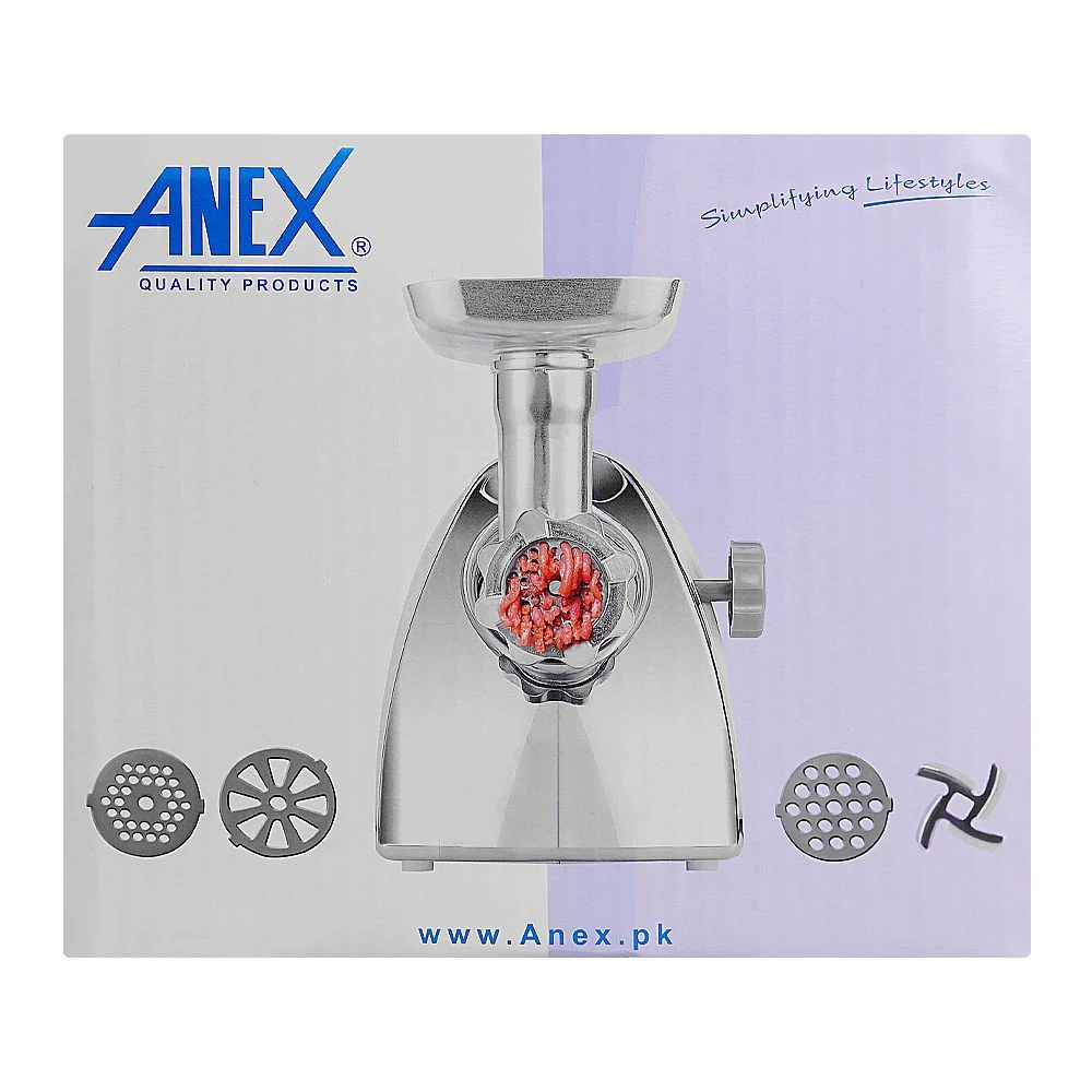 Anex Super Meat Grinder With 4 Disks, 1200W, White, AG-2048