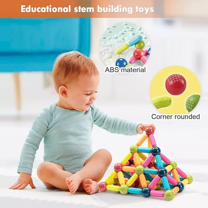 Magnet Balls and Robs Set Toy,42PCS Magnetic Building Sticks Blocks, Magnetic Balls for Kids
