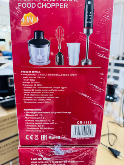 Cronier Professional Multifunction Hand Blender Set 1 Year Warranty